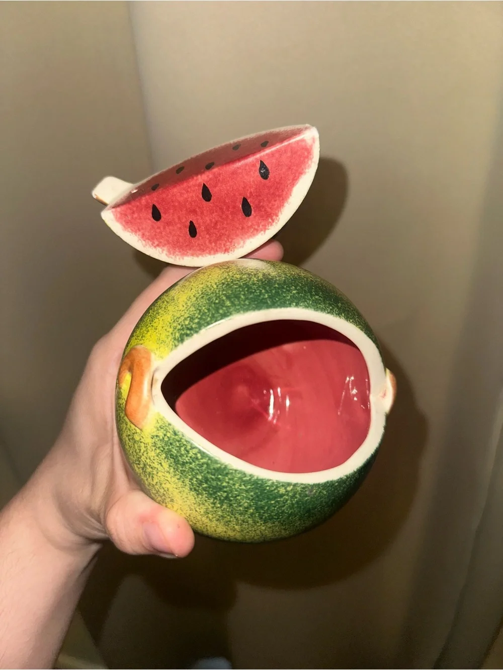 Vintage Dorothy Draper designed Greenbrier Resort sugar bowl small watermelon
